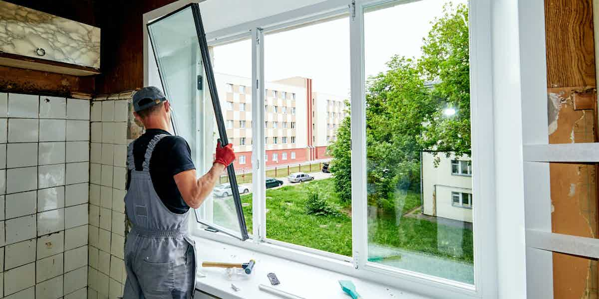 Fixing a broken window frame in a Dallas home